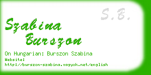 szabina burszon business card